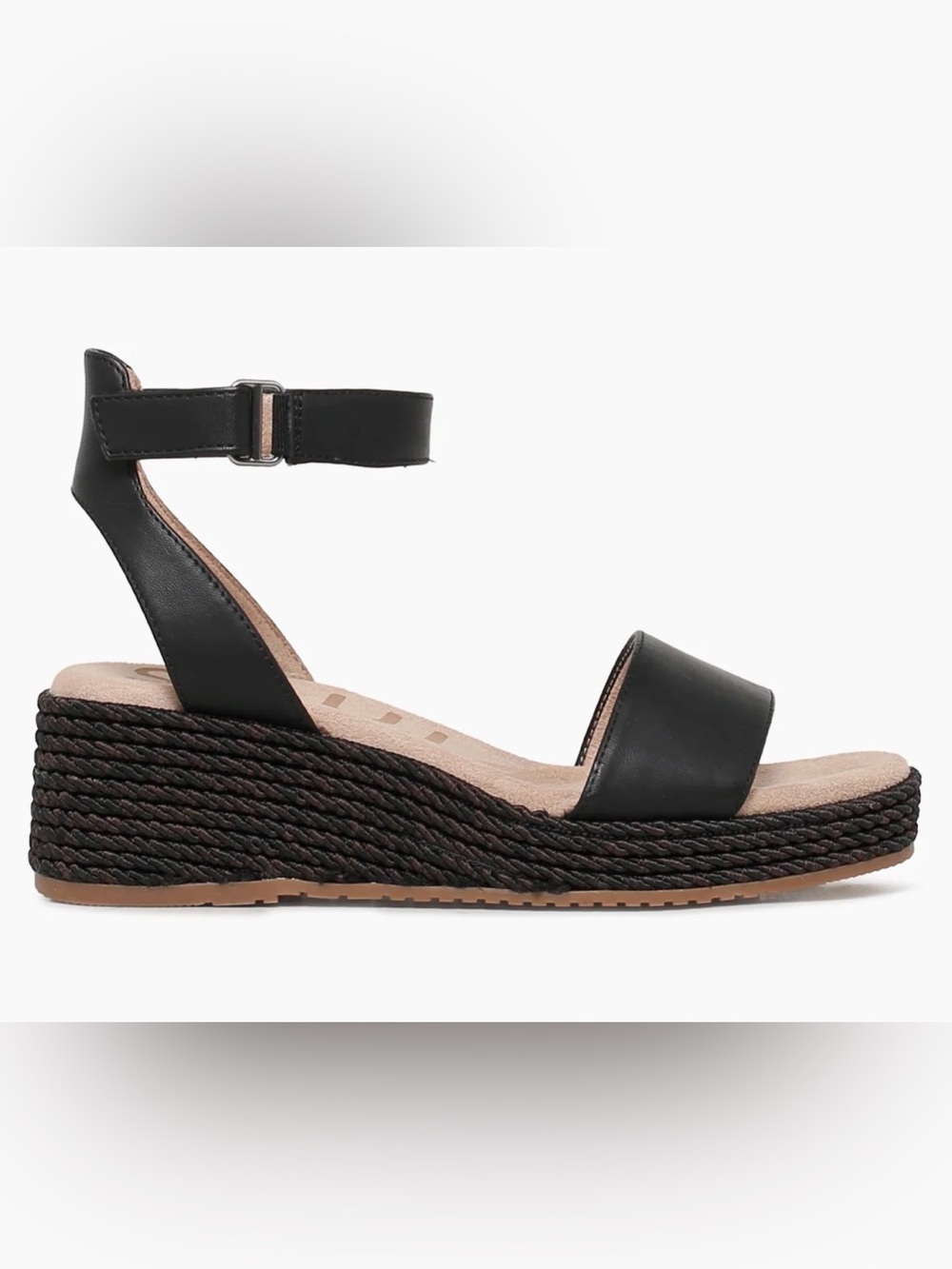 SOUL Naturalizer Gloria Black Ankle-Strap Wedge Sandals Size 10 NEW